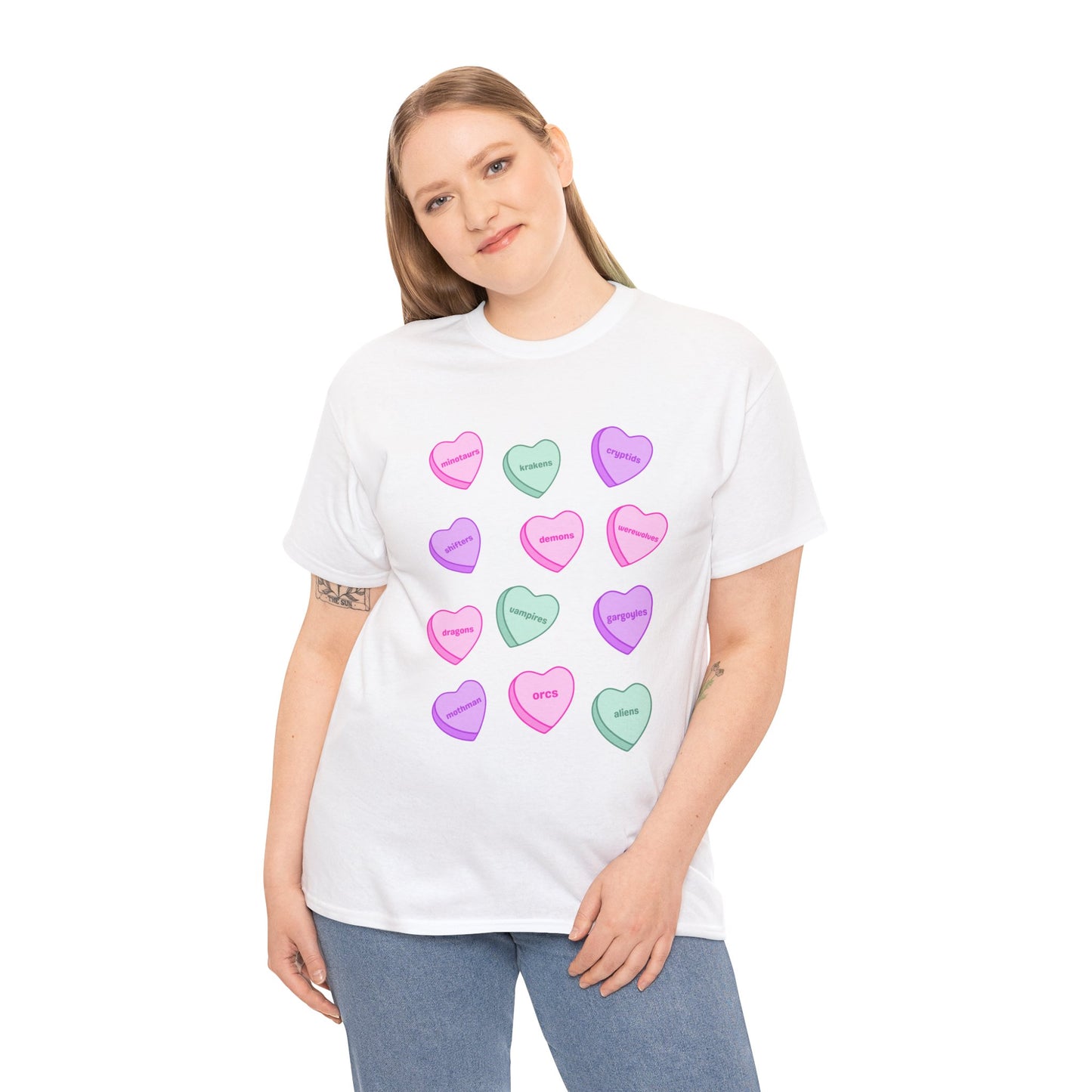 Candy Hearts Unisex Heavy Cotton Tee
