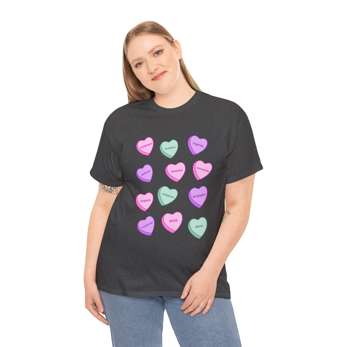 Candy Hearts Unisex Heavy Cotton Tee
