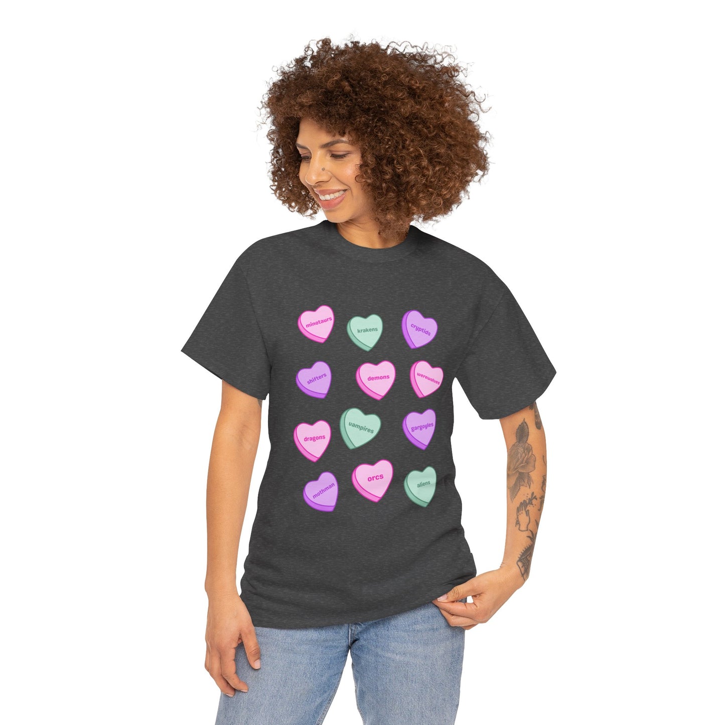 Candy Hearts Unisex Heavy Cotton Tee