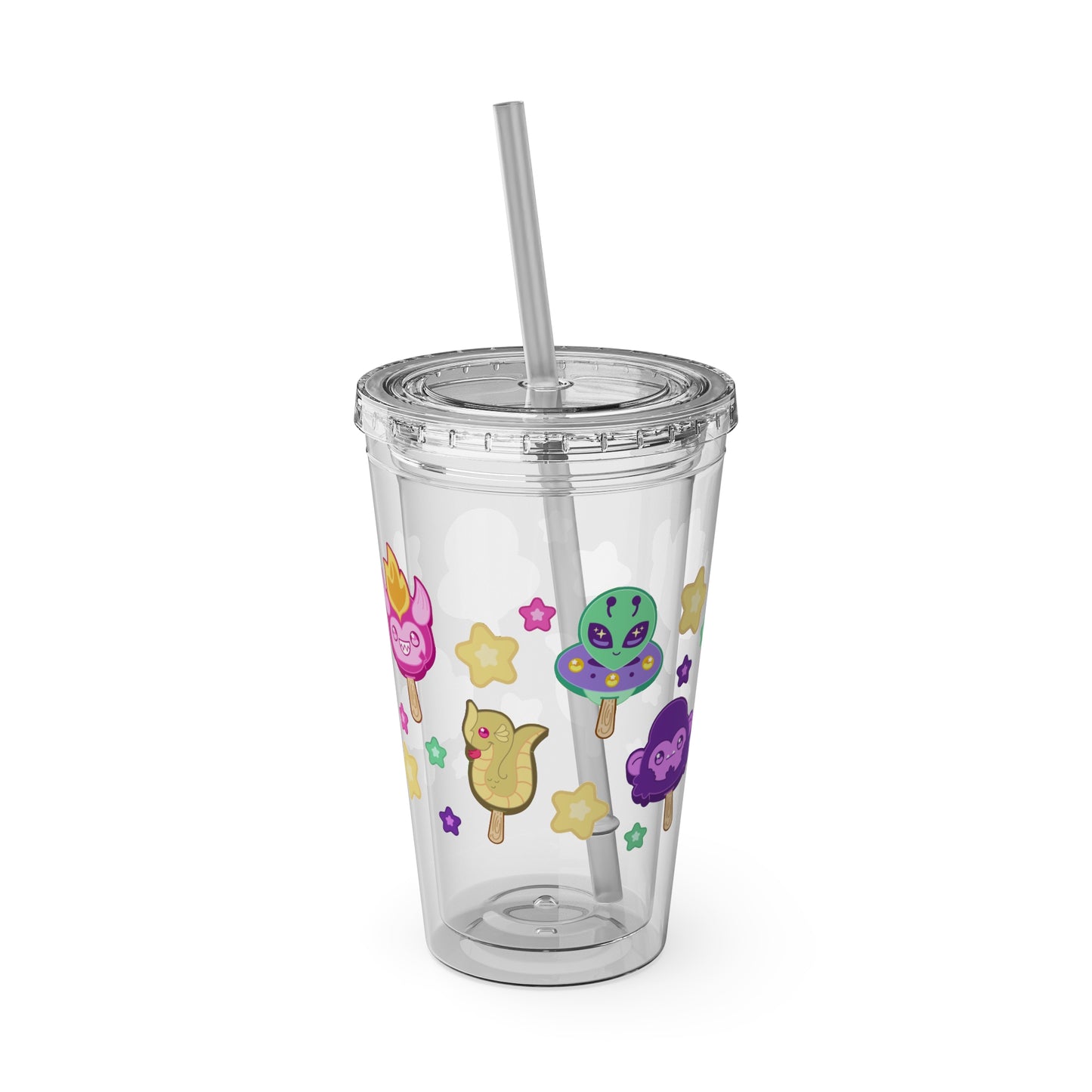 Monster Treats 3.0 Sunsplash Tumbler with Straw, 16oz