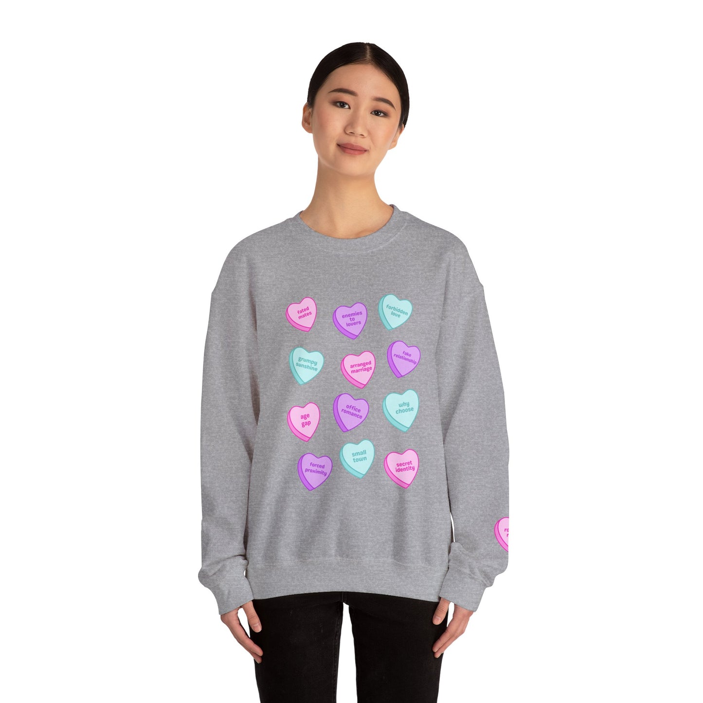 Candy Hearts Tropes Unisex Heavy Blend™ Crewneck Sweatshirt