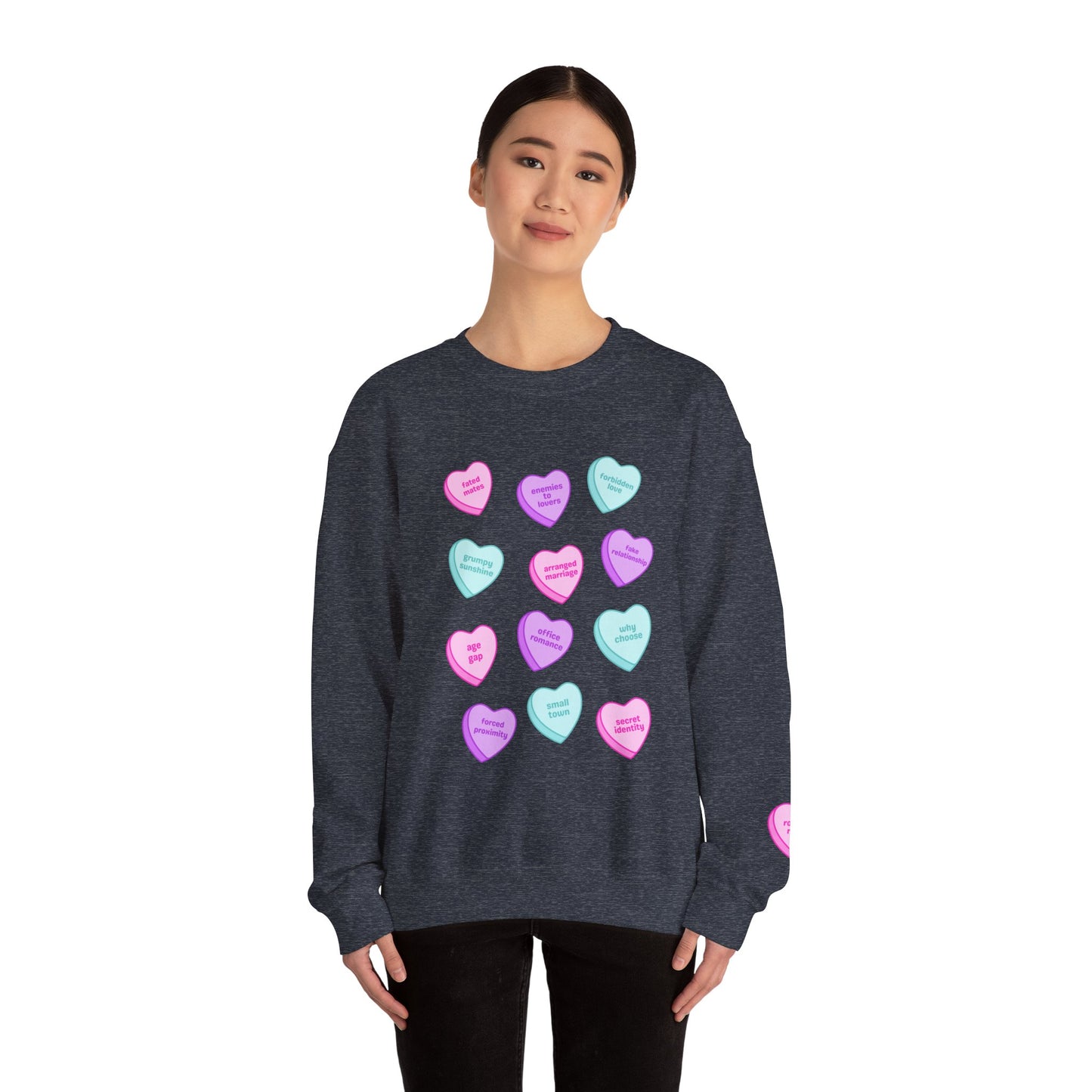 Candy Hearts Tropes Unisex Heavy Blend™ Crewneck Sweatshirt