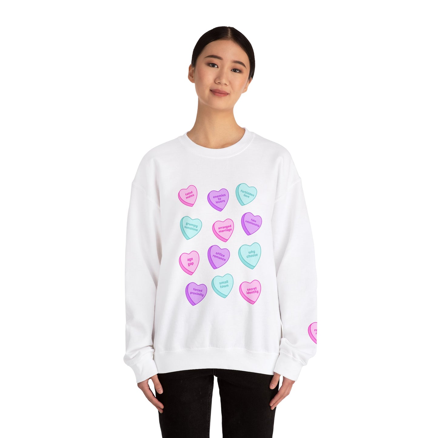 Candy Hearts Tropes Unisex Heavy Blend™ Crewneck Sweatshirt