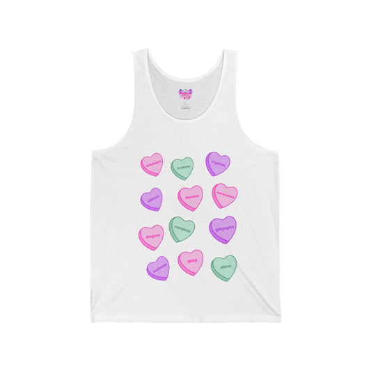 Monster Candy Hearts Unisex Jersey Tank