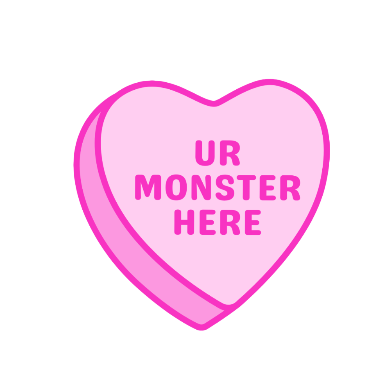 Candy Hearts Monsters Sticker